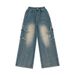 Meisjes denim wijde pijpen en herfst w, 2024 nieuwe outfit, medium tot grote lange broek, lente kinderbroeken voor casual_voghion.com
