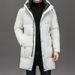 Men's Clothing Premium White Goose Down Hooded Long Parka Coat For Men - Windproof, Anti-Wrinkle, 800 Fill Power, Loose Fit, Winter Warmth_voghion.com
