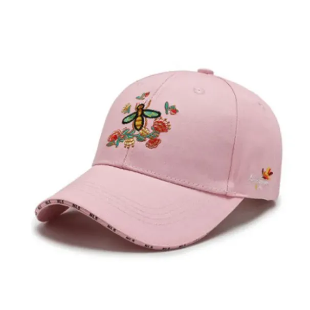 Originale berretto da baseball da donna versione coreana moda versatile berretto ricamato con piccola ape cappello da sole con protezione solare moda_voghion.com