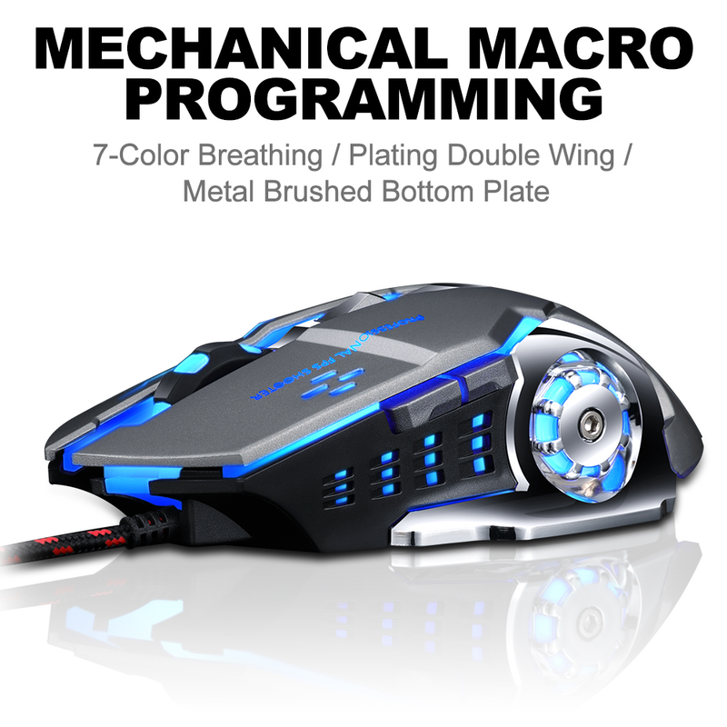 V Wired New Game Mouse ro Programming Mechanical mouse DPI Professional gaming computer mouse for LoL_voghion.com
