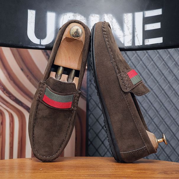 Chaussures décontractées en daim à semelle souple d'un pied givré, style britannique paresseux, haut de gamme, chaussures décontractées pour hommes_voghion.com