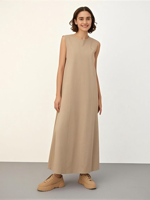 Gonna lunga da donna, con gilet interno, casual, sottile, lunga_voghion.com