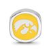 Sterling Silver Rhodium-plated LogoArt University Of Iowa Double Logo Enameled Bead_voghion.com
