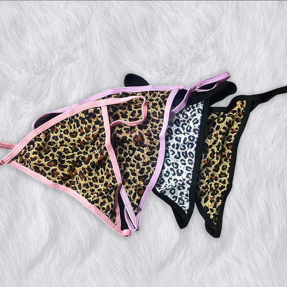String sexy imprimé léopard, culotte triangle sans coutures pour femme, style adulte_voghion.com