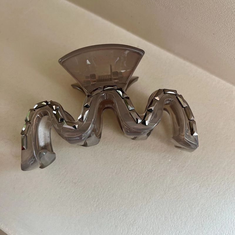 blingbling Super Flash wave grip elegant simple large back head updo hair grip lazy wind shark clip_voghion.com