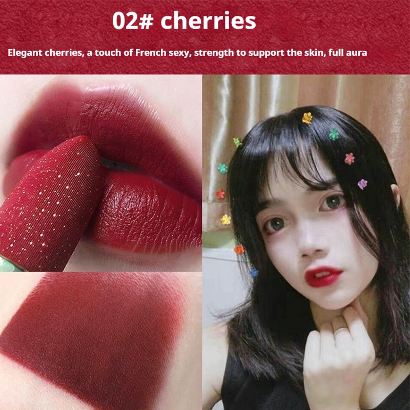 diamond Pearl Lipstick Velvet Matte Waterproof Not Easy To Stain Glass Cup Cosmetics Makeup_voghion.com