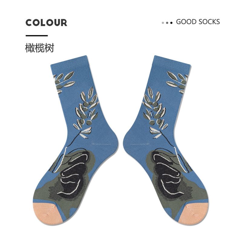 2025e Herfst Winter Bloemen Dames Katoenen Mid-Calf Ins Trendy Koppels Stijl High-Top Outdoor Niche Mode Lange Sokken Heren_voghion.com