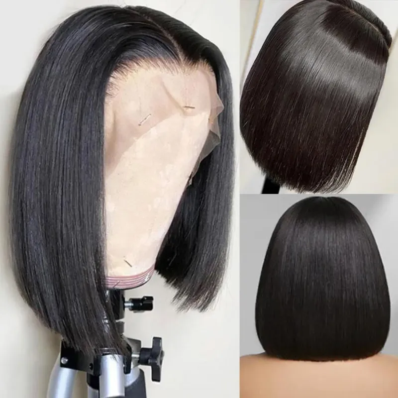 HD Kurze Highlight Ingwer Bob Perücke Farbige Lace Front Echthaar Perücken für Frauen_voghion.com