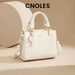 Kouyi 2024 New Handheld Light Luxury Commuting Crossbody Shoulder Cowhide White Fashion Women's Bag_voghion.com