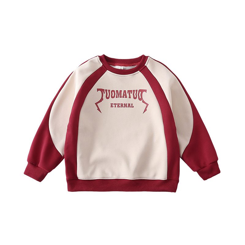 Felpe foderate in pile coordinate per tutta la famiglia: abiti invernali comodi ed eleganti per adulti e bambini (S-3XL, color block e blu denim)_voghion.com