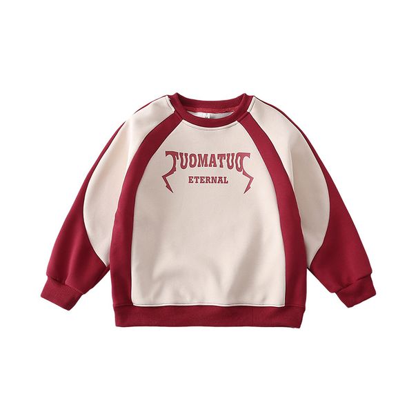 Felpe foderate in pile coordinate per tutta la famiglia: abiti invernali comodi ed eleganti per adulti e bambini (S-3XL, color block e blu denim)_voghion.com