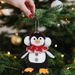 Niedlicher Pinguin-Weihnachtsschmuck mit Kopfhörern – Festliche Hängedekoration für Baum, Zuhause und als Geschenk (Rot/Grau)_voghion.com