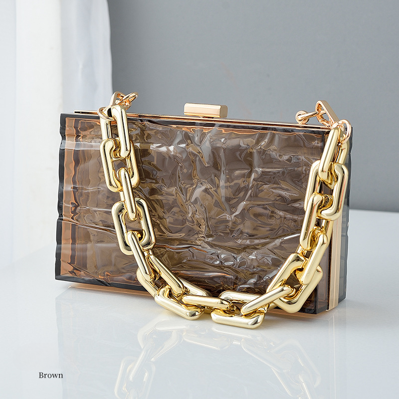 Nouveau sac acrylique craquelé de glace transparent populaire sac de dîner européen et américain sac à main polyvalent à la mode pour femmes_voghion.com