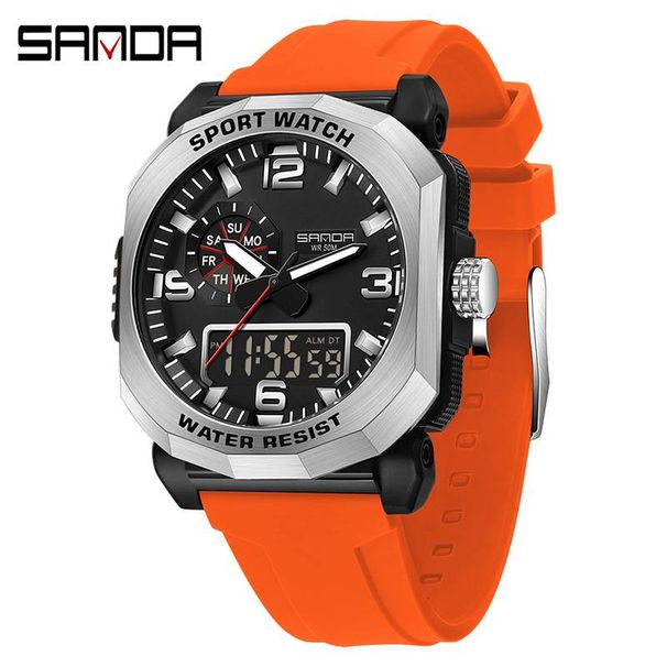 Multi Functional Digital Watch, Dual Display Waterproof Luminous Electronic Watch, Fashion Electronic Watch for Youth_voghion.com