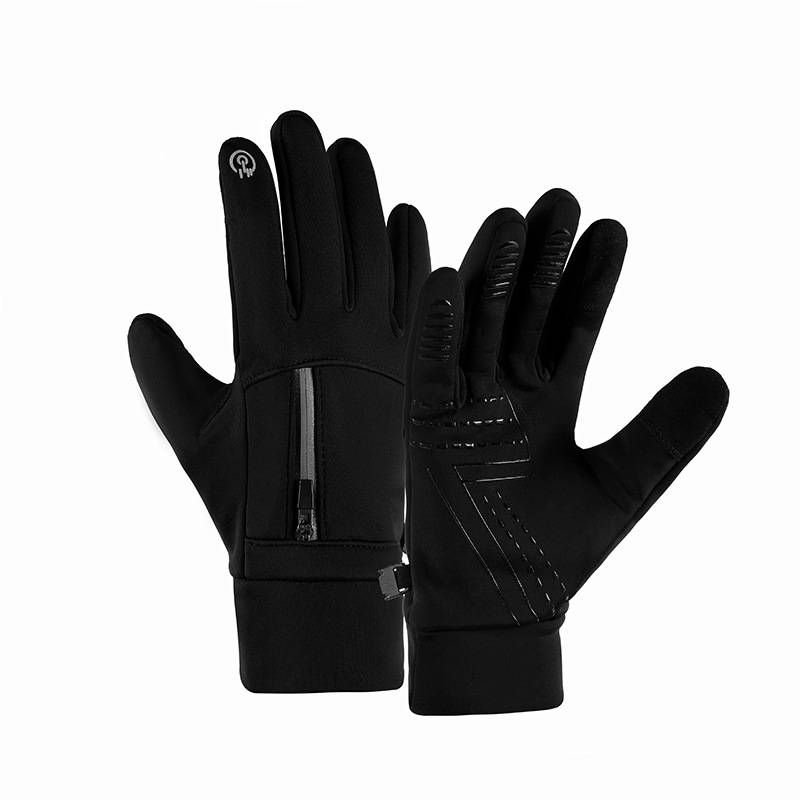 Waterproof windproof cycling gloves support touch screen silicone anti-slip wear outdoor driving sports running gloves_voghion.com