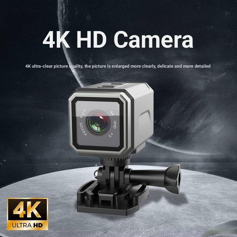 S2 Ultra HD 4K Action Camera – Waterproof, WiFi-Enabled, 8H Battery Life & 170° Wide-Angle Lens (Includes 6 Mounting Kits For Motorcycle/Cycling)_voghion.com
