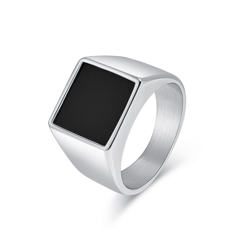 Enkel geometrisk forsegling titan stålring ring menns kald stil high-end temperament personlighet smykker_voghion.com