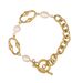 Fashion Ins Style 18K Gold Plated Titanium Steel Geometric Chain Inlaid With Shell Beads Exquisite Atmosphere High End Bracelet_voghion.com