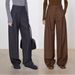 Elegant High-Waisted Wool Wide-Leg Pants - Premium Fine-Spun Fabric, Slimming & Versatile For Office & Casual Wear_voghion.com