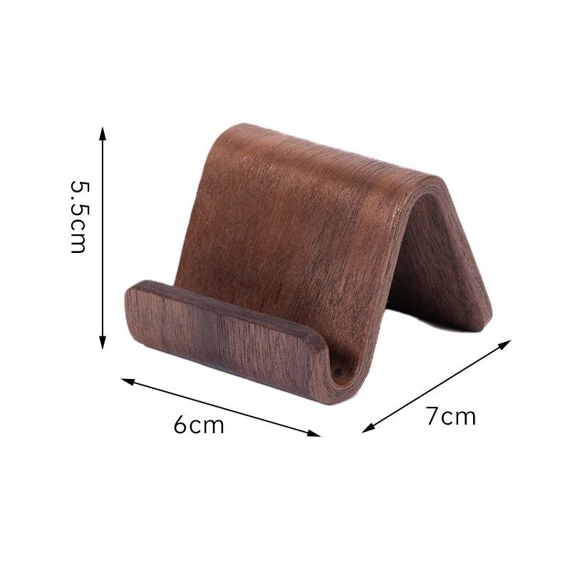 Black Walnut Wood Simple Online Class Desktop Portable Office Easy Stand Ins Style Phone Holder_voghion.com