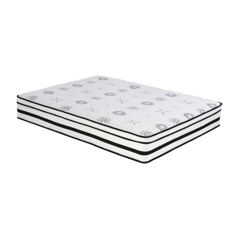 12-inch Queen Mattress Highly Breathable Quilted Cover Hybrid Mattress, White, Plush Foam Mattress In A Box, Luxury Comfort Mattress_voghion.com