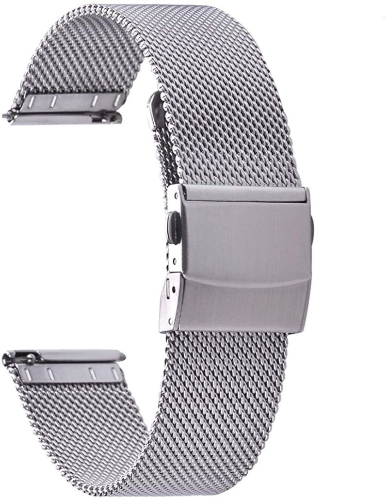 Watchbands Buckle Quick Release Strap 0.6 Wire Stainless Steel Mesh Strap Male 14/16/18/20/22/24mm_voghion.com