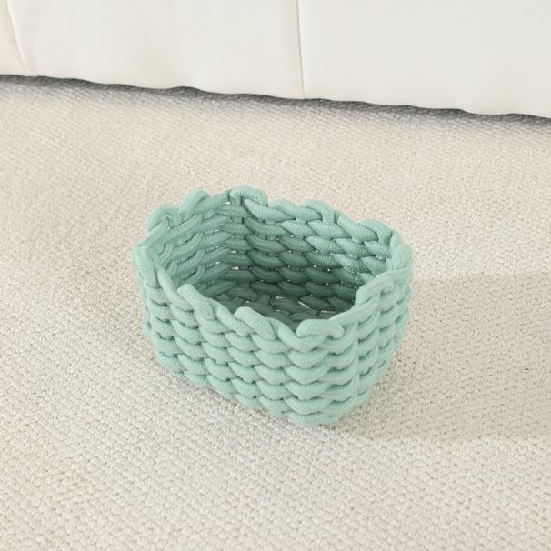 Kleiner Aufbewahrungskorb aus Baumwollseil – Minimalistischer Organizer für Kosmetik, Schlüssel und Schreibtischutensilien_voghion.com