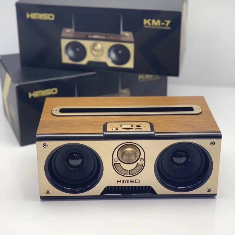 Vintage Wooden Wireless Bluetooth Speaker Portable Outdoor Subwoofer_voghion.com