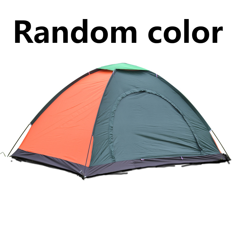 Outdoor 2-3 people single-layer field camping tent Ultra-light glass pole tent rain and dew camp tent double tent_voghion.com