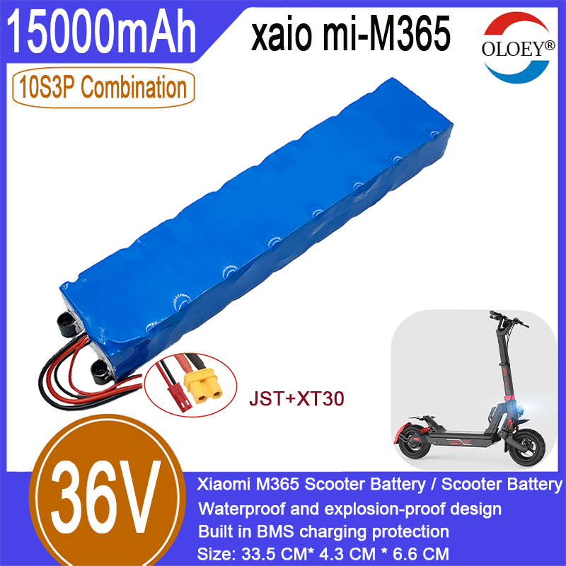 Xiaomi M365 Scooter Batteribyte, 10S3P Kombination, 36V, 15000mAh, Inbyggt BMS Laddningsskydd, Explosionssäkert, Vattentät funktion_voghion.com