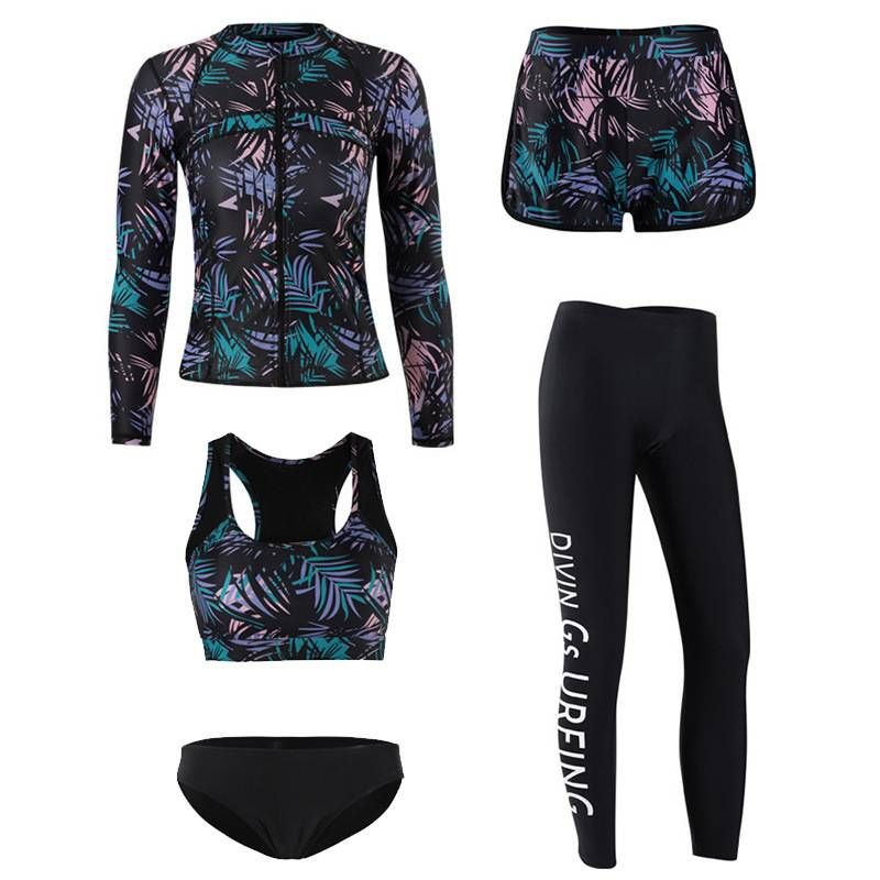 New Couple's Two-piece Diving Suit, Long-sleeved And Long-pants Surfing Suit Set, Zipper Swimming Suit_voghion.com