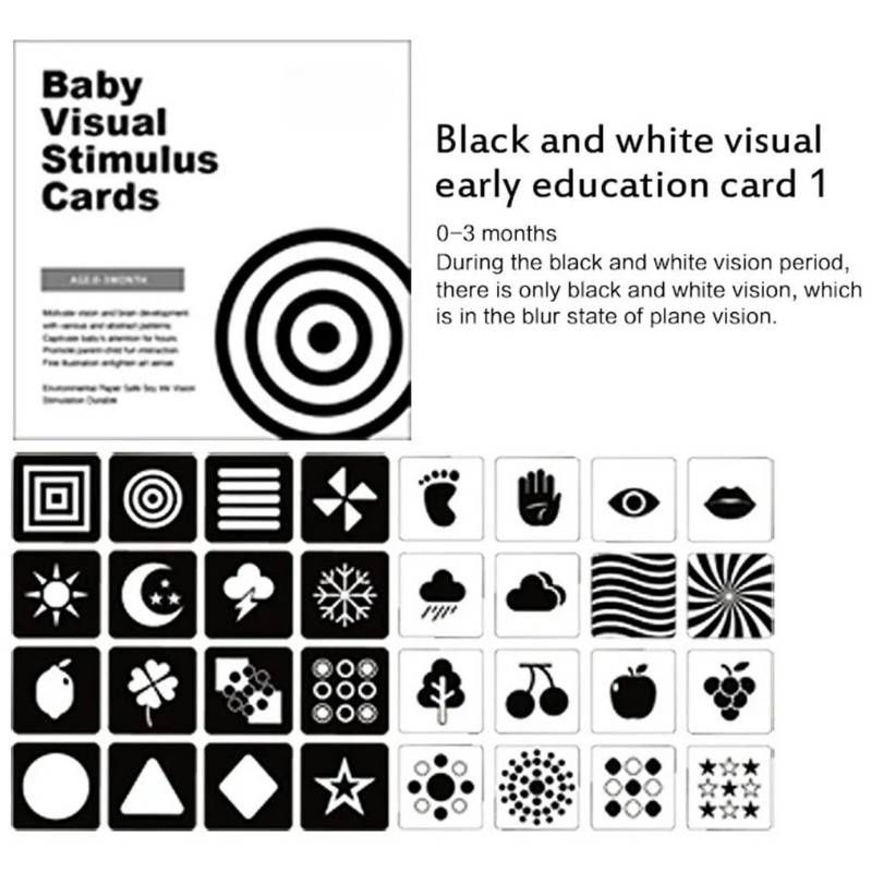 Black And White Card Infant Early Education Card Training Newborn Baby Visual Stimulation Card Black And White Follow-up_voghion.com