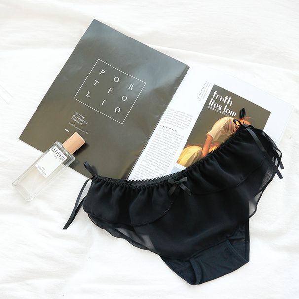 Abbigliamento da donna Mutandine in seta di ghiaccio traspiranti carine giapponesi con cinturini bifacciali per donna Slip in seta di ghiaccio in pizzo trasparente sexy a vita bassa_voghion.com