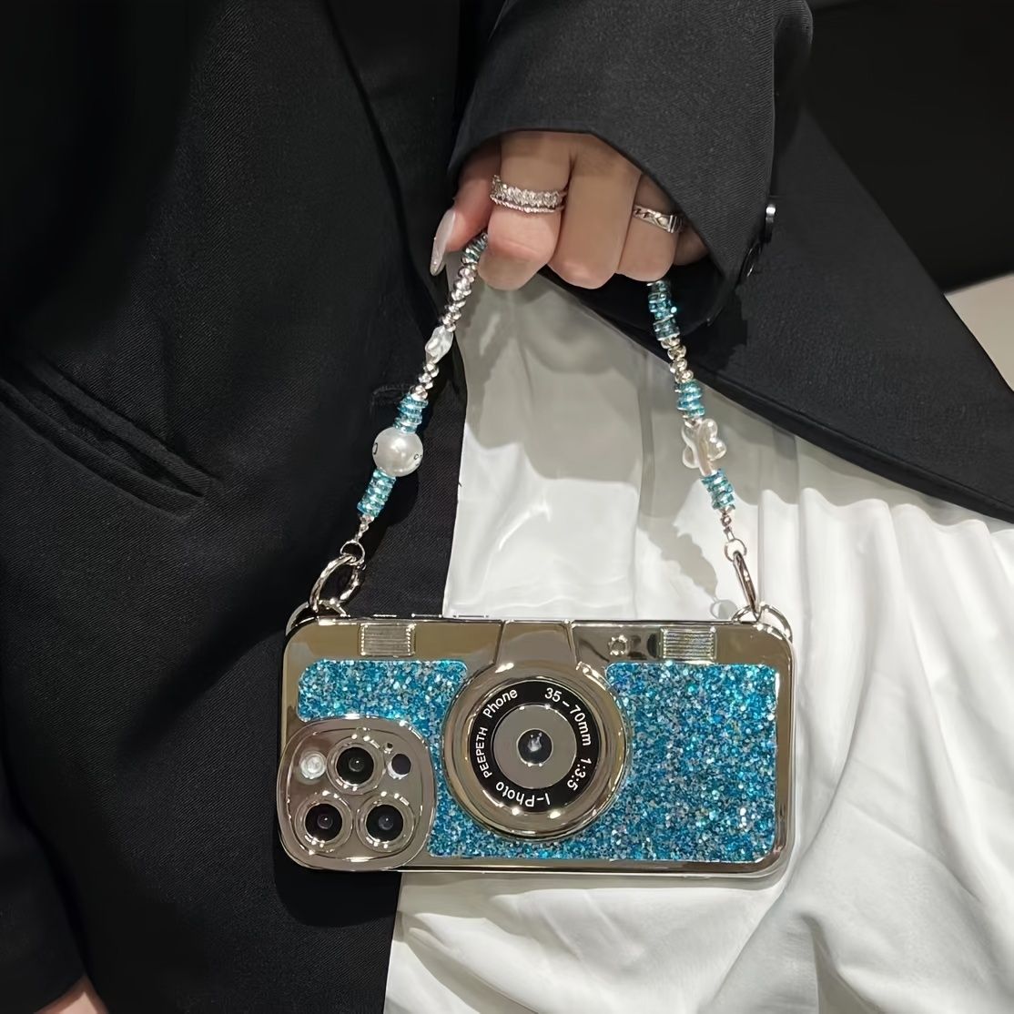 Retro Camera Pattern Mobile Phone Case for  14/13/11/12 Pro Max/15 Shockproof Hard Back Cover Protection_voghion.com