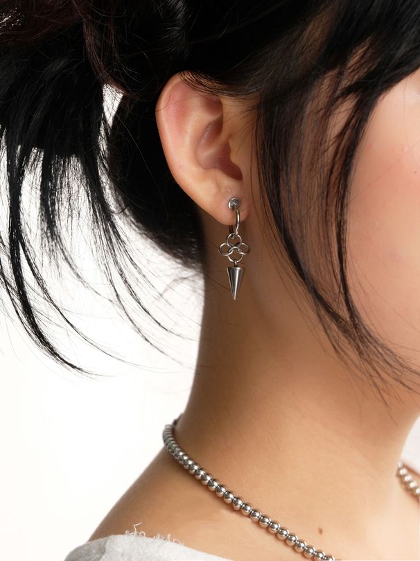 Punk-Element, kegelförmiges Nischendesign, minimalistische Ohrringe aus Titanstahl, Ohrclips_voghion.com