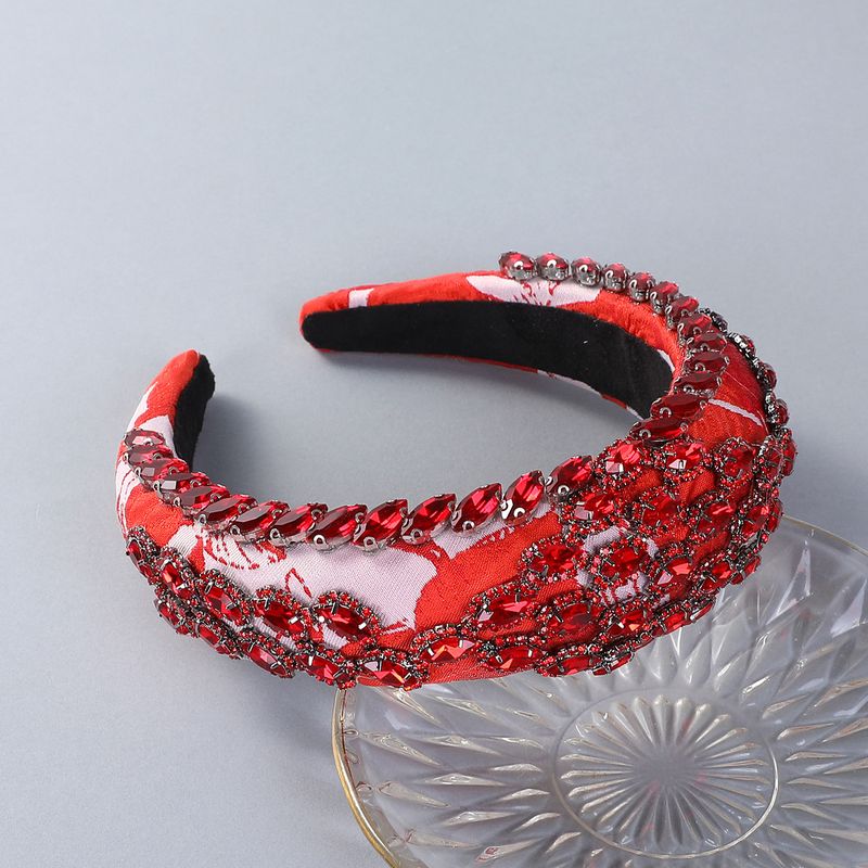 Bandeau large en éponge à strass, haut de gamme, léger et luxueux, personnalisé, style industriel lourd, à la mode_voghion.com