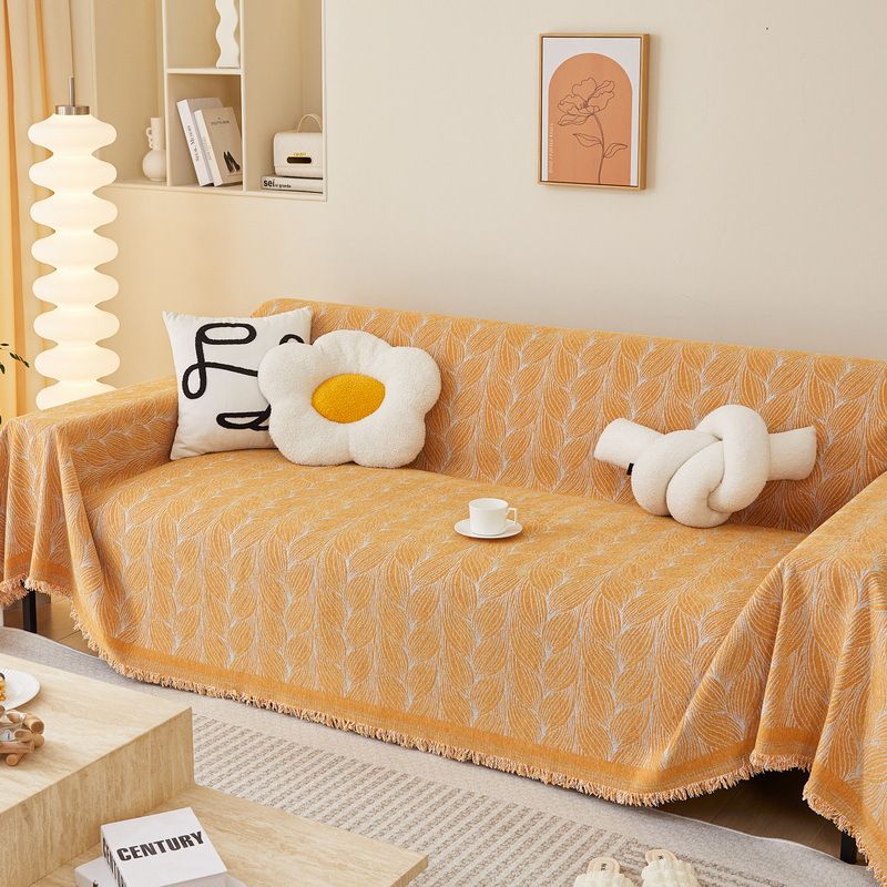 Copridivano in morbida ciniglia - Moderna coperta in maglia per divano a 3 posti, protezione in tessuto elasticizzato antiscivolo, arredamento per la casa in tinta unita_voghion.com