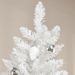6' Tall Unlit Pencil Fir Artificial Christmas Tree With Realistic Branches And Steel Base, Pink And White_voghion.com