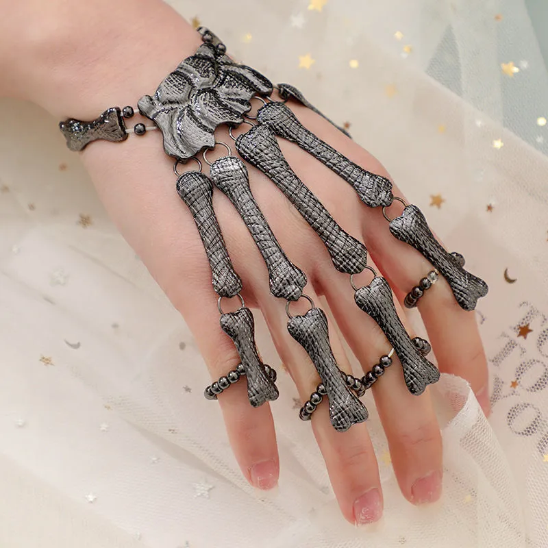 Fashionable And Creative Skull Skeleton Ghost Claw Halloween Makeup Ball Funny Finger Bracelet_voghion.com