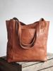 Retro oil wax leather simple all-in-one tote commuter women's bag shoulder bag_voghion.com