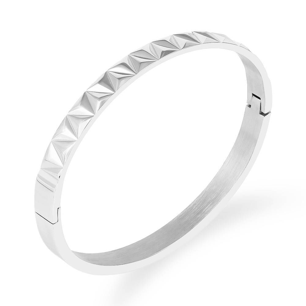 Bangles Titanium Steel Buckle Bracelet Punk Style Rivet Convex Female Three Colors_voghion.com