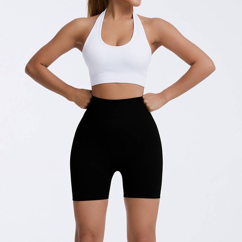 NOKO - Pantalones cortos de yoga de cintura alta, modernos y sin costuras, para mujer, antiexposición, para correr, fitness, color piel_voghion.com