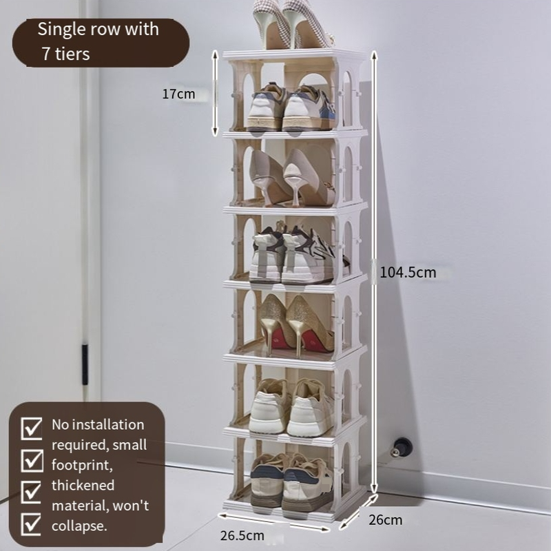Étagère à chaussures pliable pour débutants, étagère à chaussures pour porte, une pièce à la fois, pour la maison, multicouche, petite et étroite, pour la location, meuble à chaussures simple_voghion.com