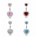 Piercing per l'ombelico da donna a forma di cuore in stile europeo e americano, in acciaio al titanio, con bottone transfrontaliero, scintillante_voghion.com