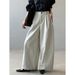Pantaloni a gamba larga dritti e larghi a falce, stile americano, stile Yanshuang, casual, per donna, autunno, relax, 9819_voghion.com