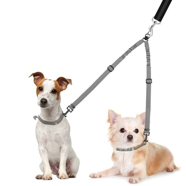 New Double Dog - No Entanglement -360 ° Rotating Reflective Traction Strap_voghion.com