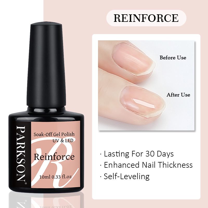 Parkson Self Leveling Gel Polish Build Nails C-Curve Base Forte Coat Saudável UV Semi Permanente Verniz Gel para Cuidados Reparadores de Unhas_voghion.com