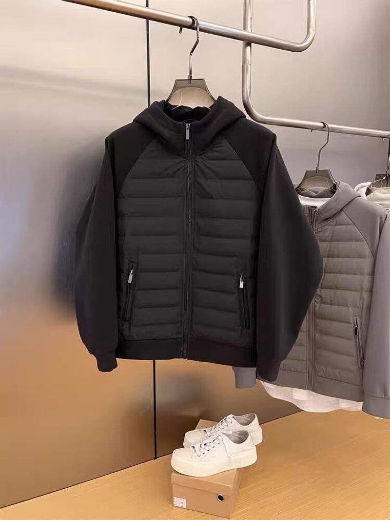 Men's Clothing Winter new trend thin cotton coat men loose versatile casual hooded solid color splicing couple jacket men_voghion.com