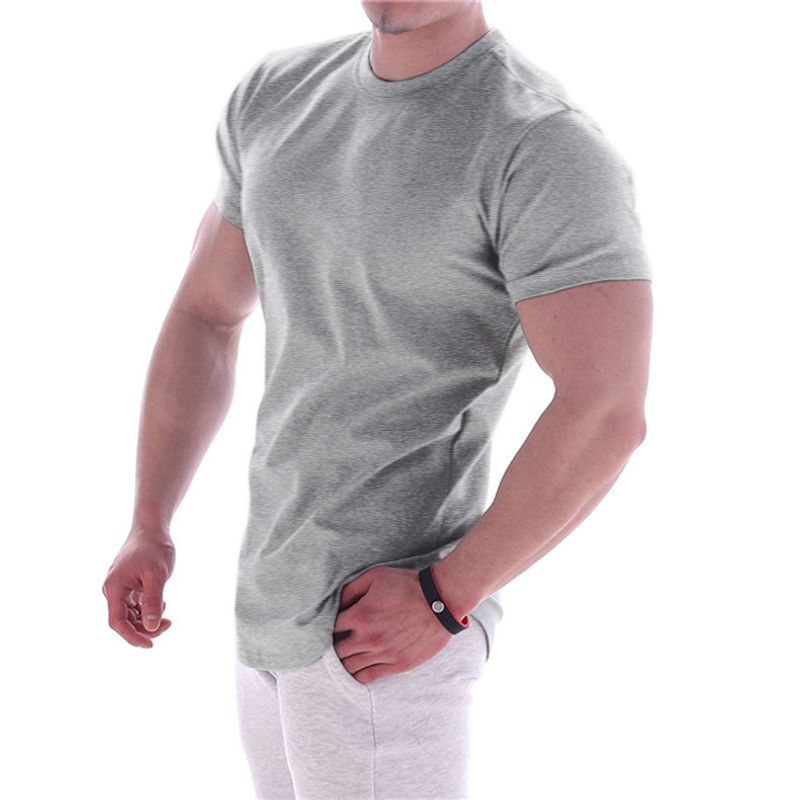 Muscle Doctor Summer Korean Fit Short Sleeve Men's New Running Equipment Training Sports Fitness T-shirt_voghion.com