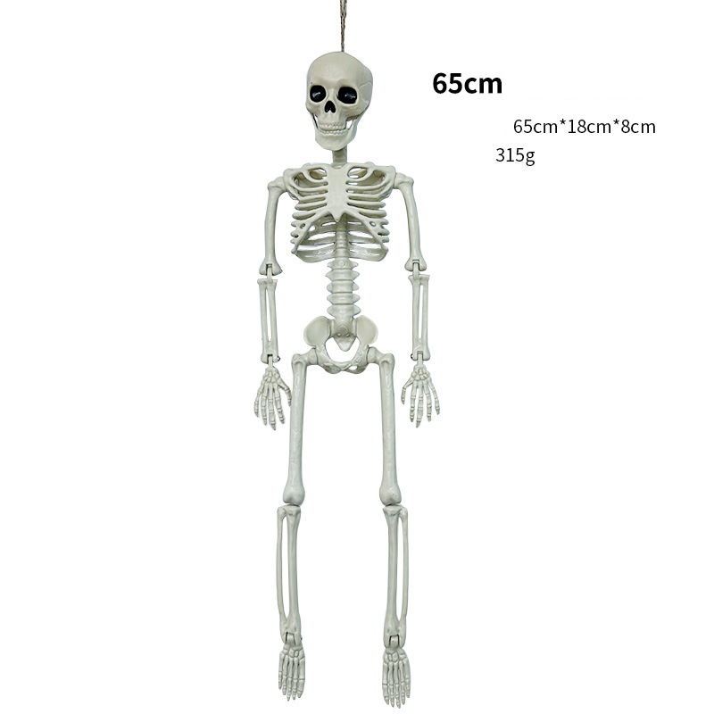 Colgante de decoración de esqueleto de simulación de Halloween, accesorios de plástico, esqueleto de cráneo humano, esqueleto articulado móvil._voghion.com